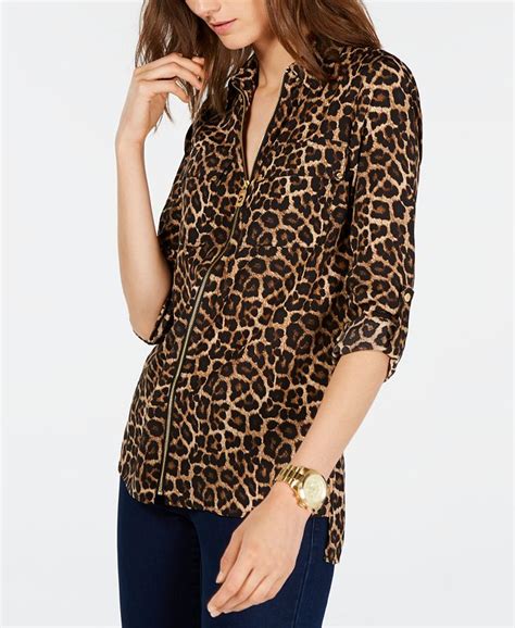 michael kors leopard shirt|michael kors rhinestone top.